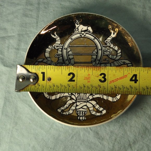 harp? vintage Musicalia Bonwit Teller plates gold coaster (w1175) - Picture 2 of 4